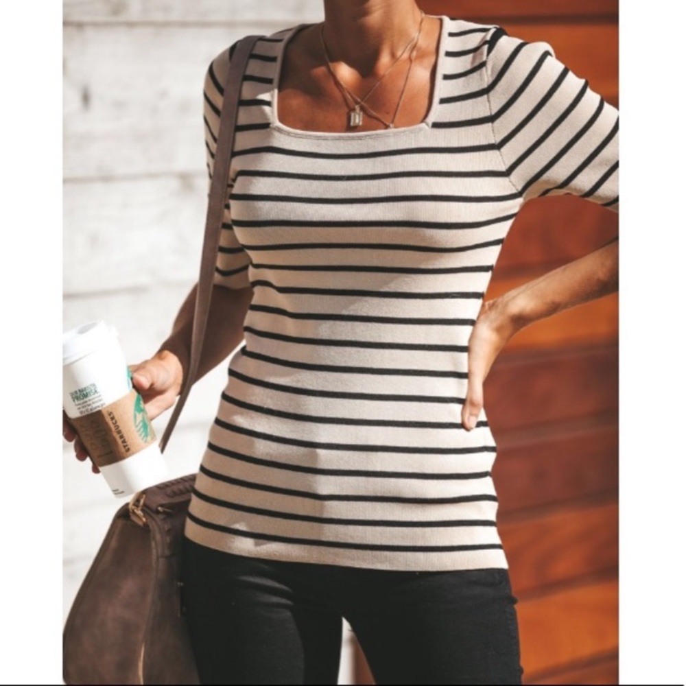 Vici Knit Striped Top